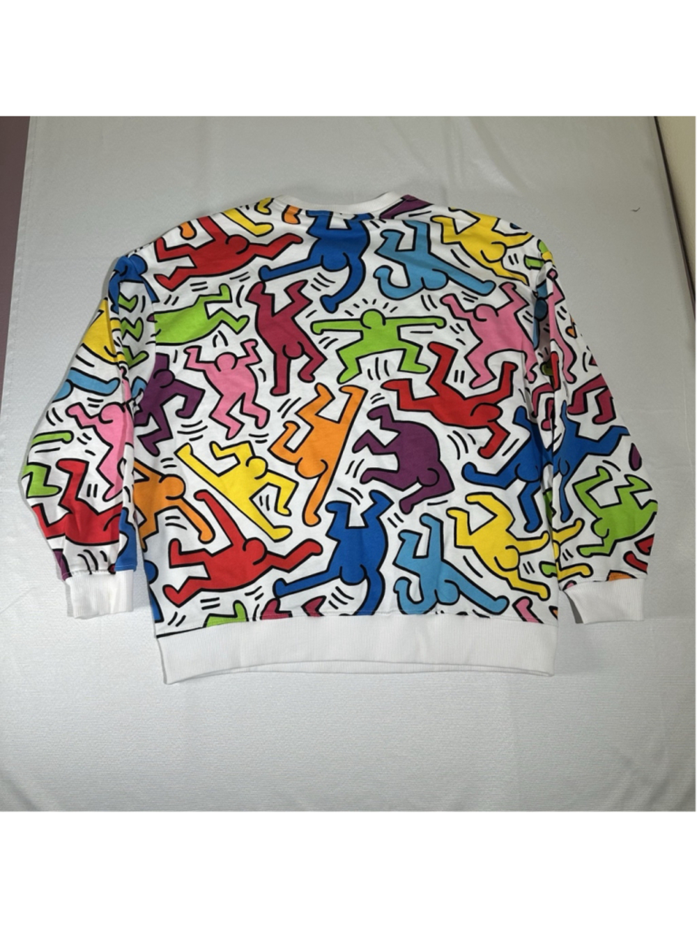 Keith Haring Sweatshirt Hoodie Size OS Small White Dancing Crew Neck Pullover - Picture 6 of 8
